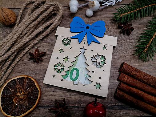 Dekorácie - Darček na peniaze  (modrá mašľa) - 17830362_