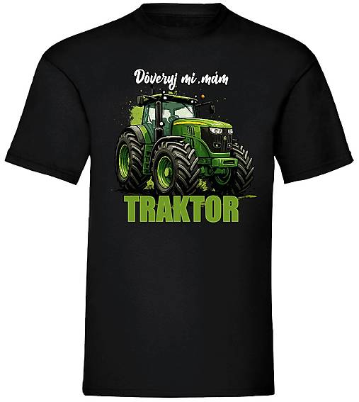 Pánske oblečenie - Dôveruj mi – mám traktor pánske (S - Čierna) - 17831168_