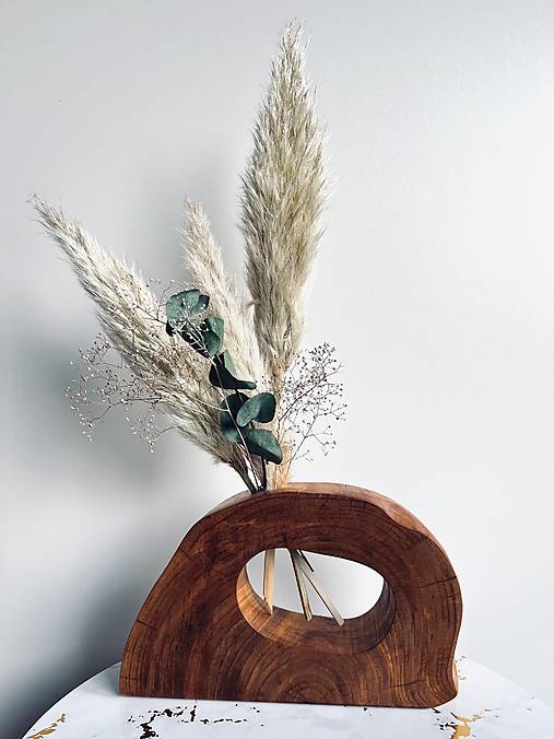 Dekorácie - Dizajnová drevená váza II - 17831244_