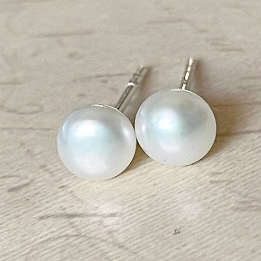 Freshwater Pearls AG925 Stud Earrings / Puzetové náušnice so sladkovodnými perlami A0015