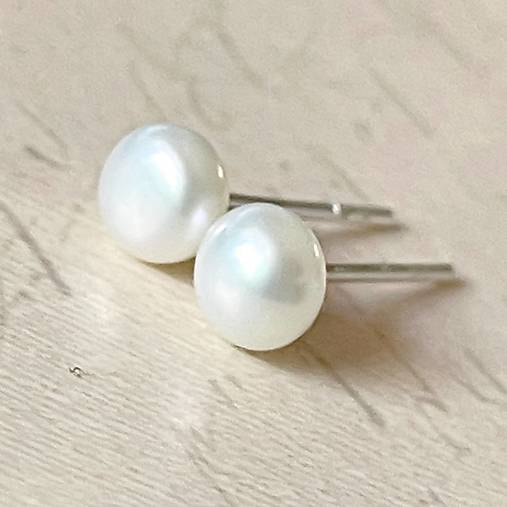 Freshwater Pearls AG925 Stud Earrings / Puzetové náušnice so sladkovodnými perlami A0015