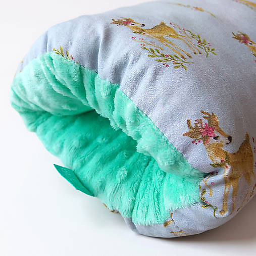 Detský textil - FEEDEE vankúšiky na dojčenie (Srnky s kvietkom/opal minky) - 17833731_
