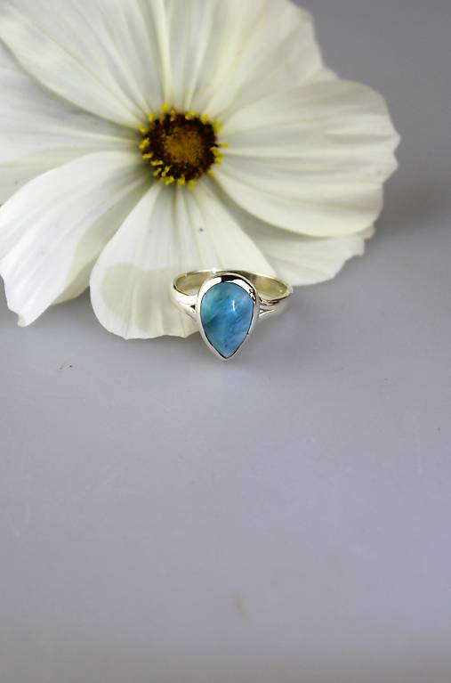 Prstene - prsteň larimar strieborný  - 17833664_