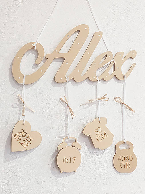 Tabuľka s údajmi bábätka