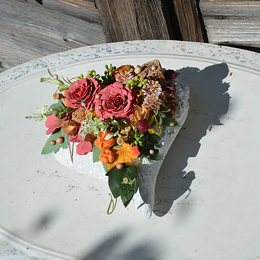 Dekorácie - Smútočné kameninové srdiečko - 17832451_