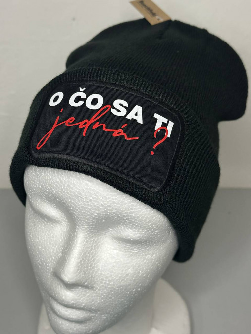 Zimná čiapka s potlačou (O čo sa ti jedna?)