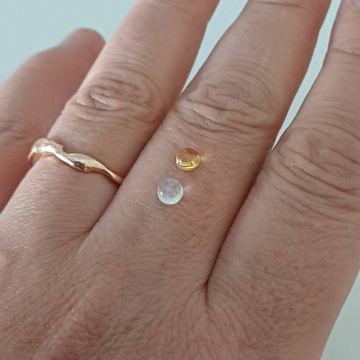 Prstene - November: LeMon Mini / Citrín 4mm - 17832192_