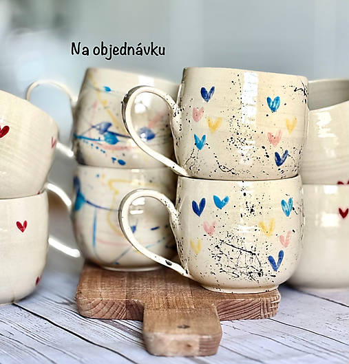 Čajová šálka maľovaná NA OBJEDNÁVKU (380ml, su uškom)