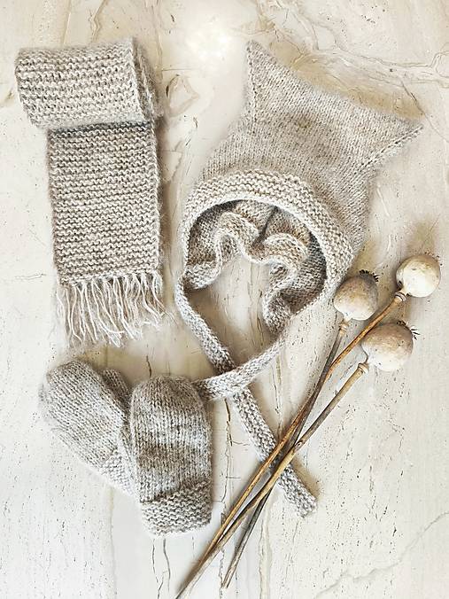 Detské súpravy - Mačička set - merino, alpaca, hodváb - 17832873_