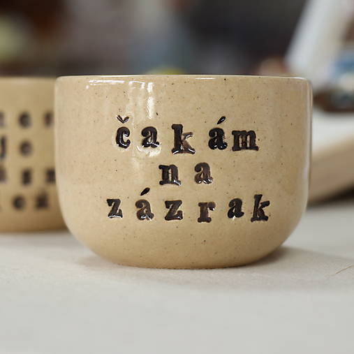 Keramické hrnčeky s nápisom (120 ml)