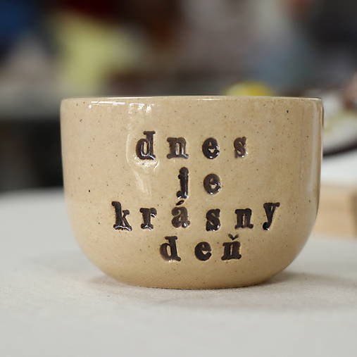 Keramické hrnčeky s nápisom (120 ml)