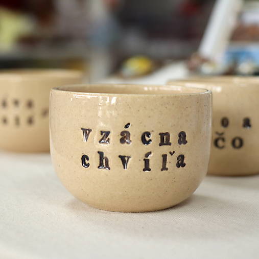 Keramické hrnčeky s nápisom (120 ml)