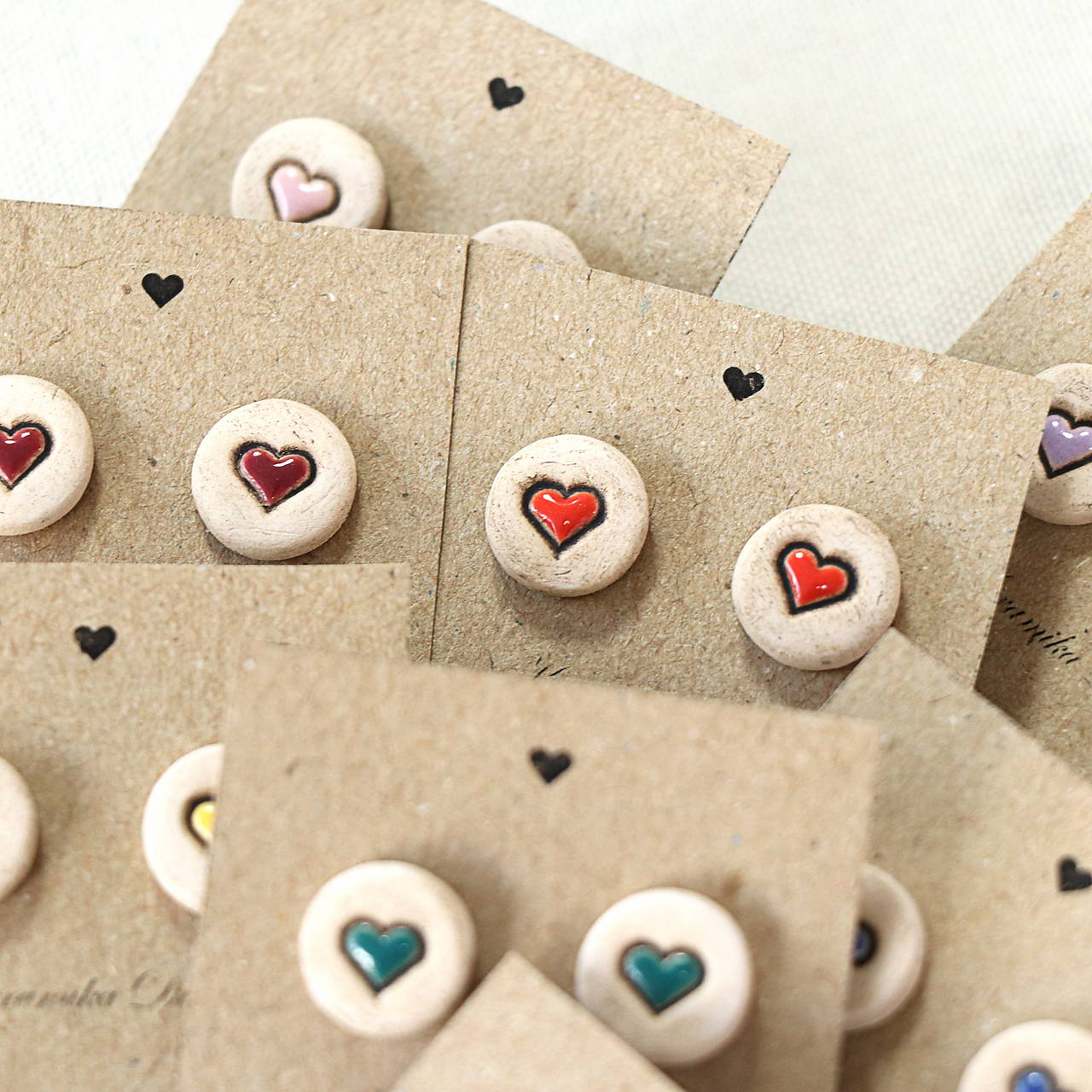 Keramické náušnice Srdiečka v krúžku