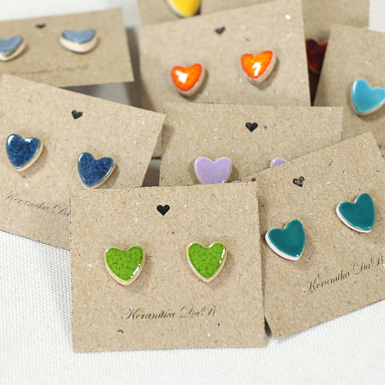 Keramické náušnice Srdiečka M