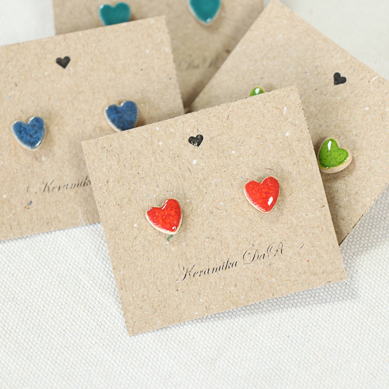 Keramické náušnice Srdiečka S
