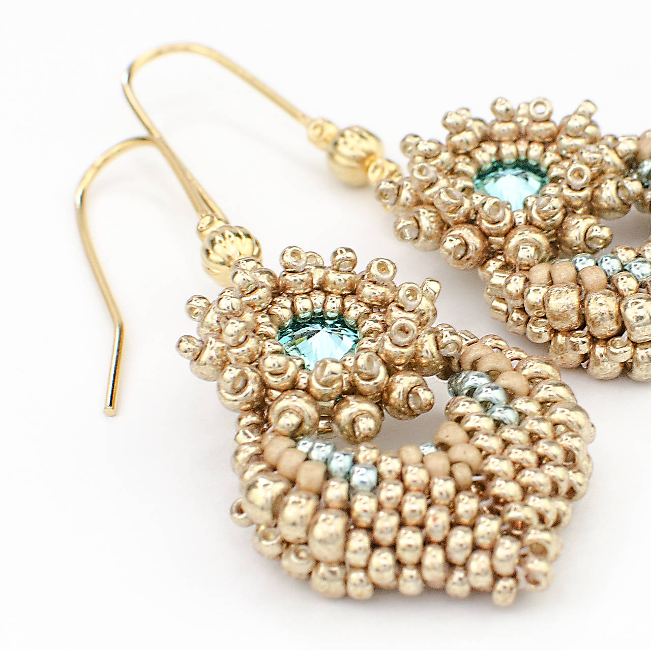 náušnice MOODS Élégance (belasá/zlatá)