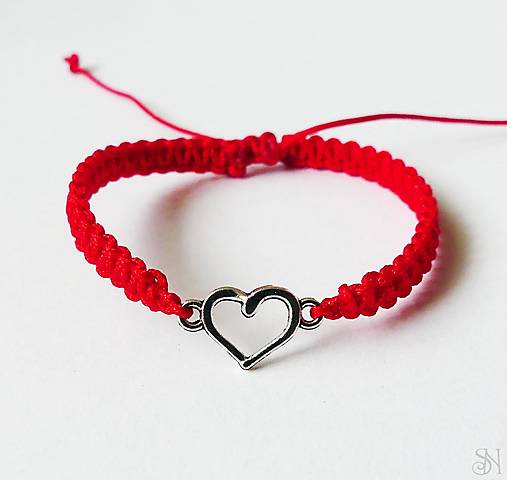 Detské doplnky - Červený detský makramé náramok  - 17835743_