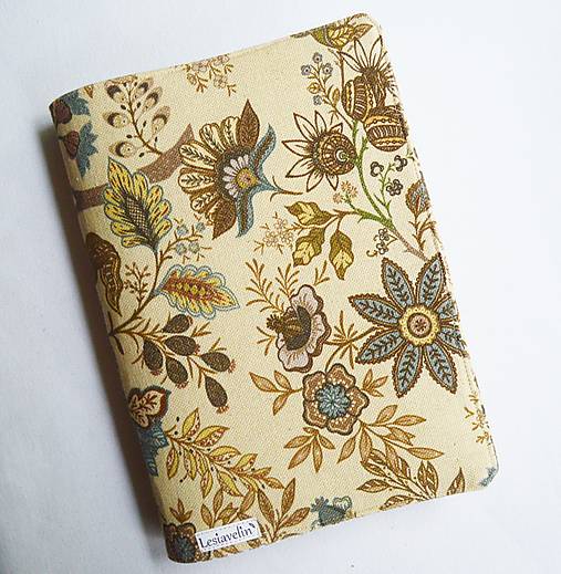 Papiernictvo - Obal na knihu nastaviteľný - Bežové kvety (režný) - 17836598_