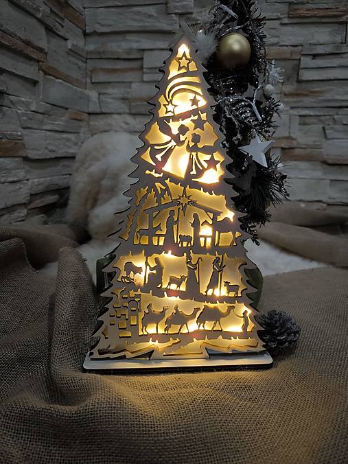 Dekorácie - Betlehem v tvare stromu  - 17836232_