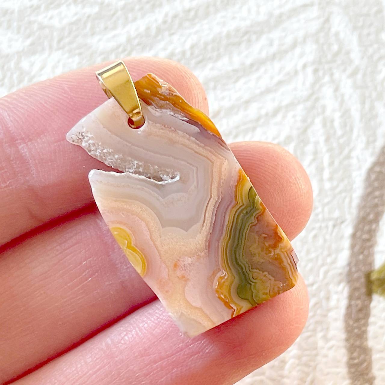 Agate Pendant AG925 Gold Plated / Pozlatený strieborný prívesok achát A0015