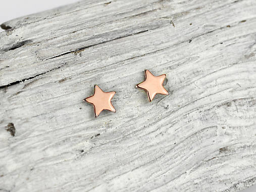 Náušnice - 585/1000 zlaté napichovacie náušnice Hviezdičky - 17840156_