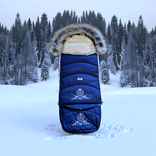 Detský textil - Rastúci fusak modrý s ľudovým vzorom - 17839610_