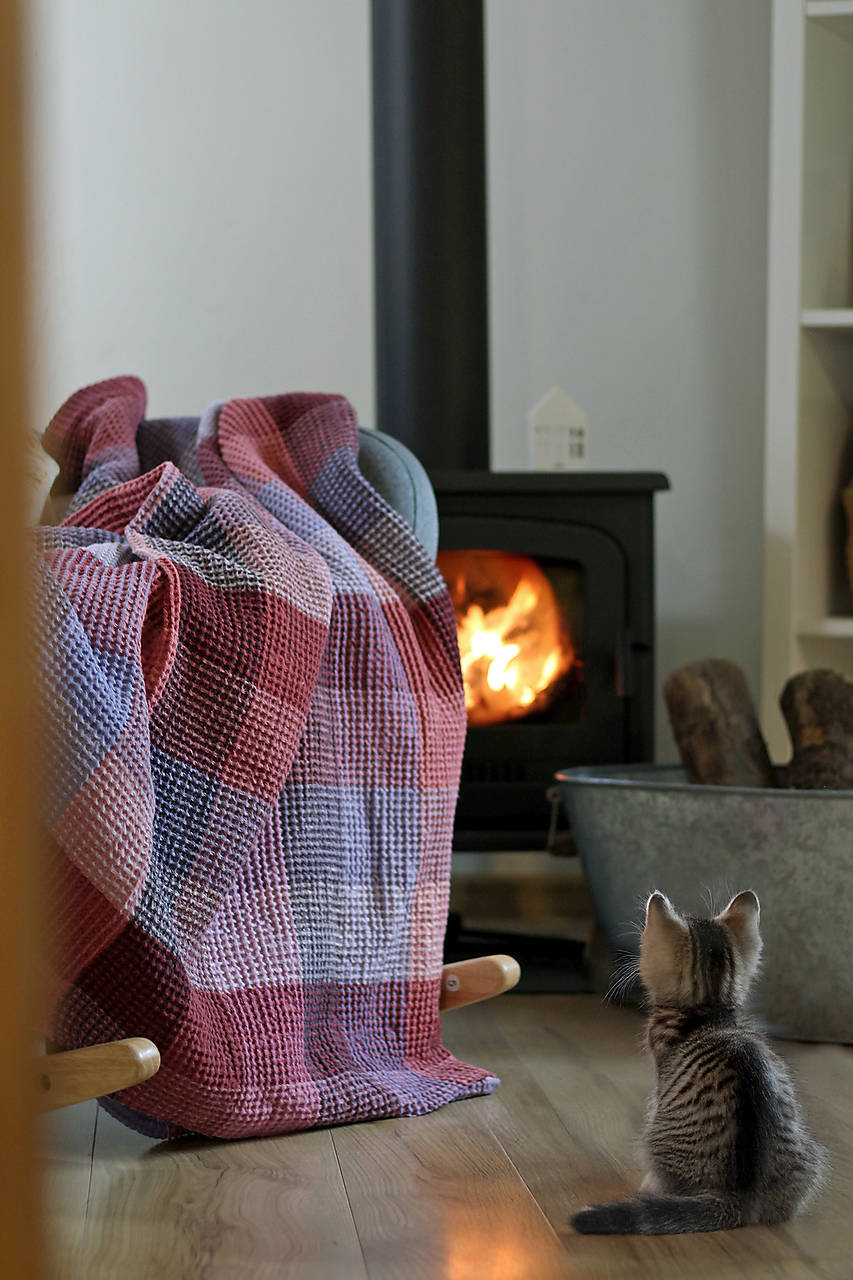 Exkluzívny ľanový vafľový pléd – mäkké hrejivé objatie na chladné dni - 160x200cm