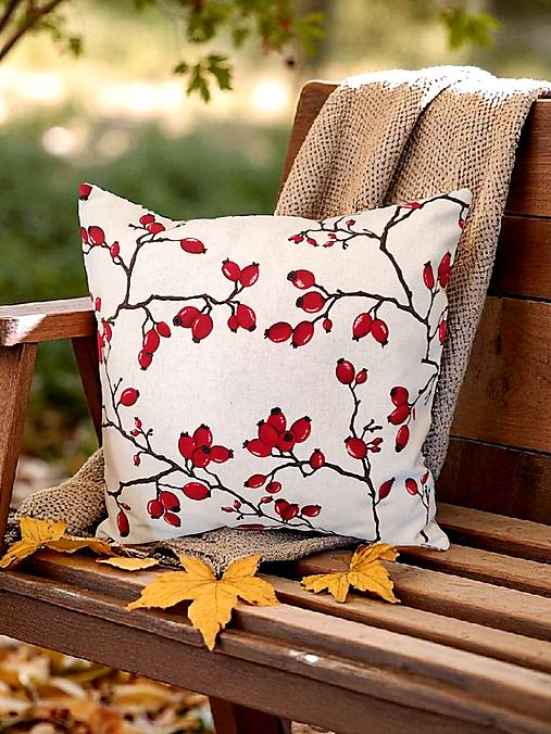 Úžitkový textil - Obliečka na vankúš Rosehip, 40x40cm - 17839310_