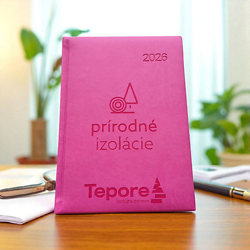 Papiernictvo - Personalizovaný týždenný diár 2026 - cena je konečná s neobmedzeným gravírom na jednej strane Ružový - 17838716_