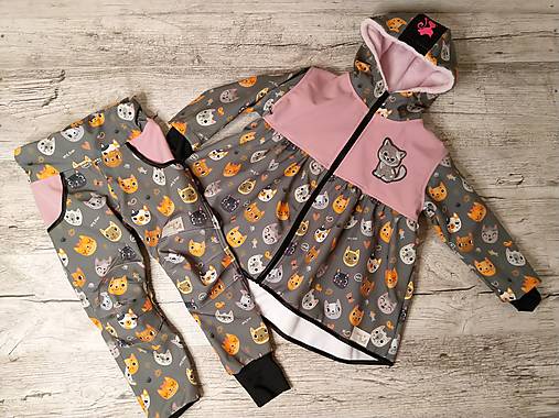 Detské oblečenie - Softshell nohavice mačičky 74-164 - 17838768_