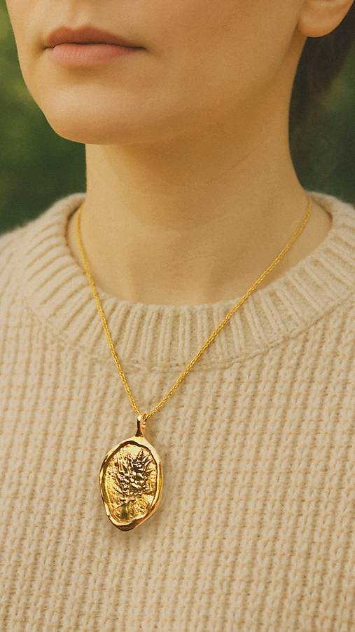 Prívesok kytica z bronzu - lúčne ticho 