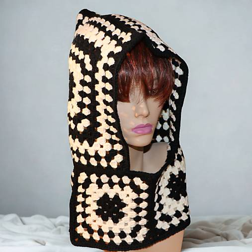 Čiapky, čelenky, klobúky - Háčkovaná BALAKLAVA z merino vlny (Voľnejšia z tenšej vlny) - 17841942_