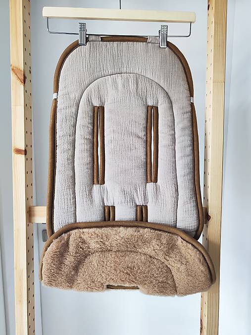 Detský textil - Joolz AER Seat Liner / Podložka do kočíka 100% Merino top super wash Camel 100% Mušelin Beige - 17841870_
