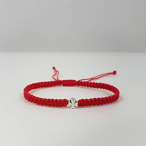 Náramky - Červený náramok proti urieknutiu ŠTVORLÍSTOK - 17841330_