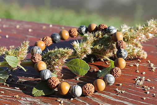 Spätý s prírodou _Rudraksha line Náramok