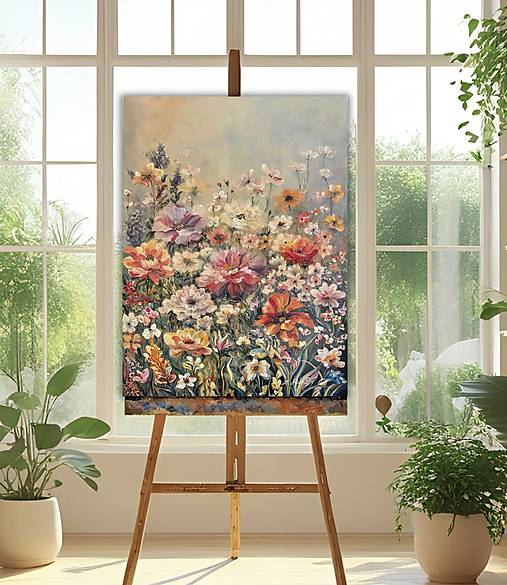 Obrazy - “VÔŇA LETNEJ ZÁHRADY” akrylová maľba  (80 x 60) - 17840545_