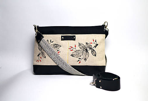 Kabelka (bavlna, ľan, koža) ŠÍPKY