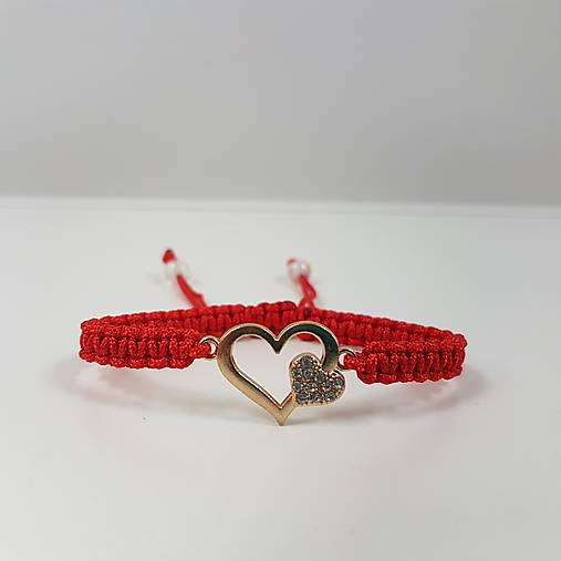 Náramky - Červený náramok proti urieknutiu SRDIEČKO - 17845609_