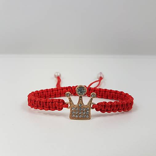 Náramky - Červený náramok proti urieknutiu KORUNKA - 17845613_