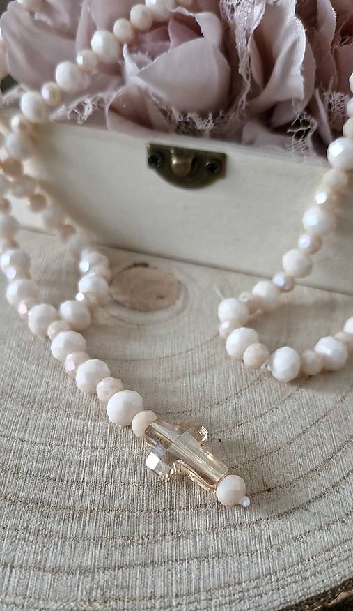 Ruženec Gold nude Swarovski