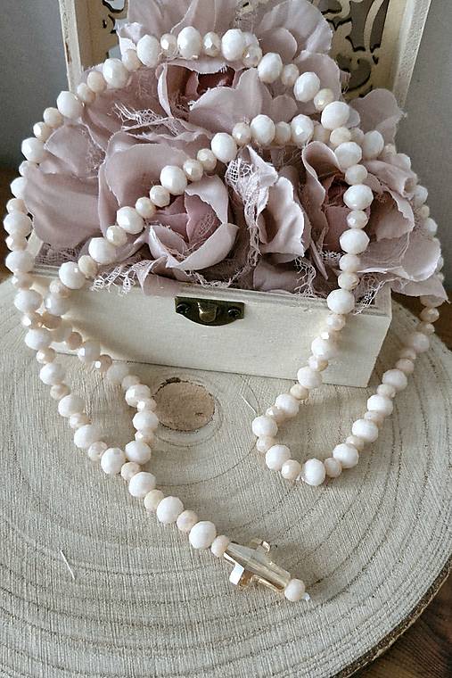 Ruženec Gold nude Swarovski