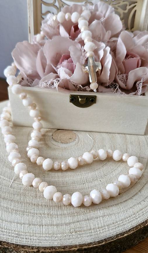 Ruženec Gold nude Swarovski