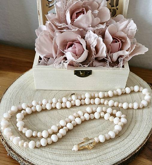 Ruženec Gold nude Swarovski