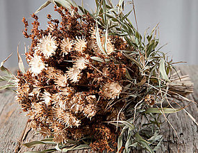 Dekorácie - Prírodná kytica - ľubovník, nevädzovec, bambus - 17844107_