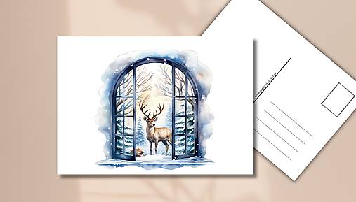 Papiernictvo - Pohľadnica "pozdrav z poza okna" - 17844303_