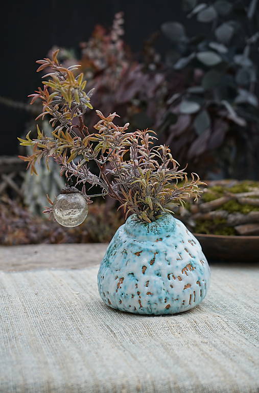 Dekorácie - Glazovaná vázička - ZĽAVA 50% - 17845459_