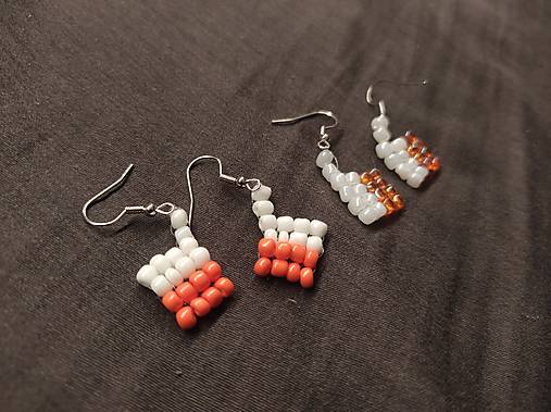 Náušnice - Dva páry oranžovo-bielych náušníc - Pumpkins - 17845750_