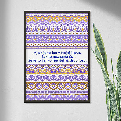 Grafika - Aj obsah tvojej hlavy je dôležitý - poster (horizontálne ornamenty) (ornamenty) - 17844961_