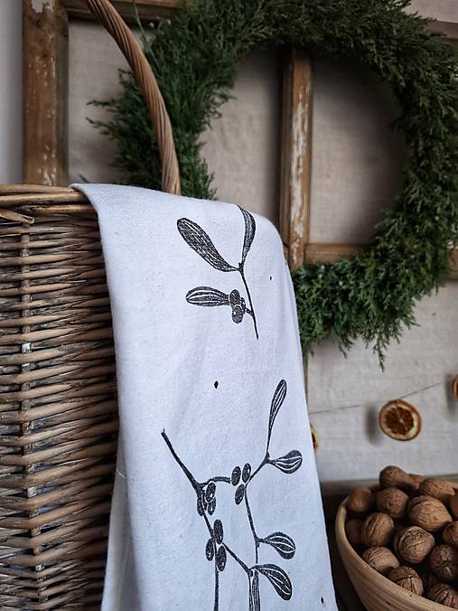 Úžitkový textil - Utierka Zima spod snehu (Imelo) - 17846721_