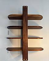 Nábytok - Dizajnová orechová polica na porcelán - 17847899_